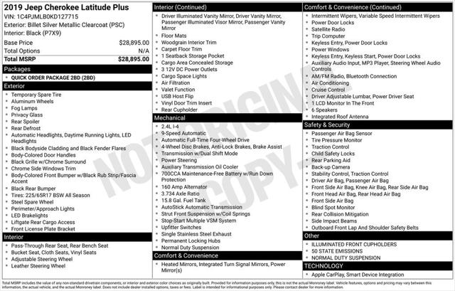 2019 Jeep Cherokee Latitude Plus 4x4 2019 Jeep Cherokee Latitude Plus 4x4