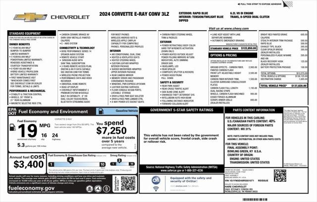 2024 Chevrolet Corvette E-Ray RWD Convertible 3LZ
