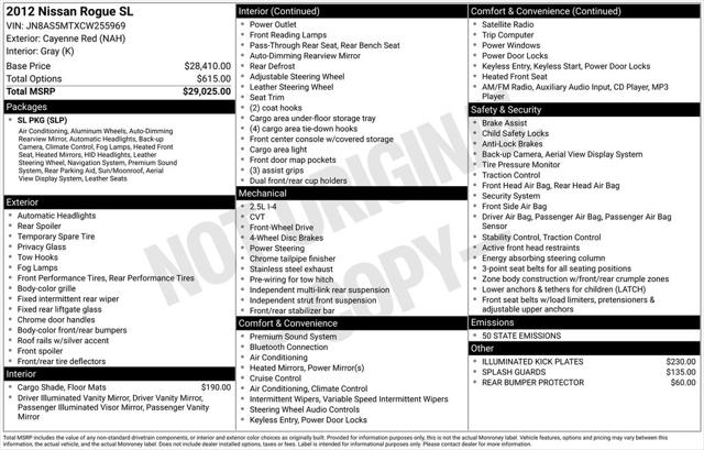 2012 Nissan Rogue SV w/SL Pkg