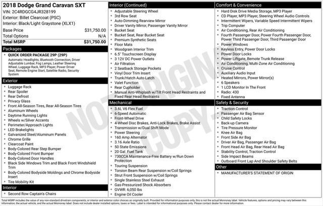 2018 Dodge Grand Caravan SXT