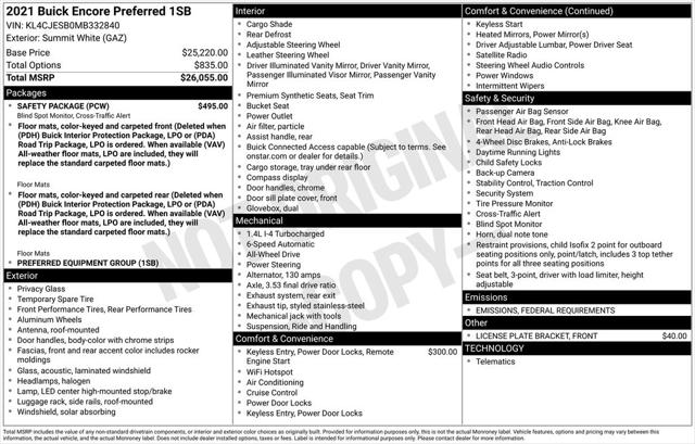 2021 Buick Encore AWD Preferred 2021 Buick Encore AWD Preferred