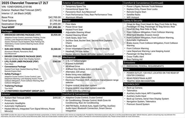 2025 Chevrolet Traverse AWD LT