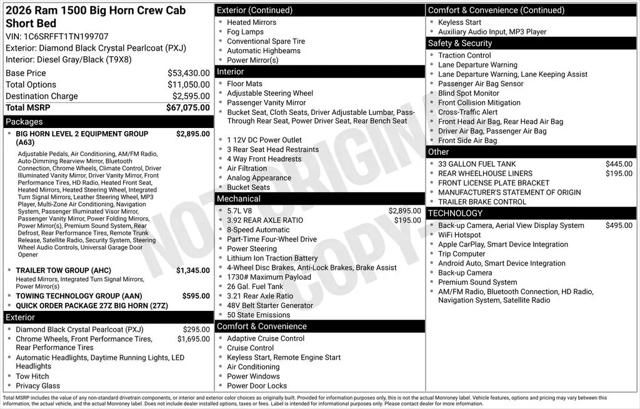 2026 Ram 1500 Big Horn Crew Cab 4x4 57 Box