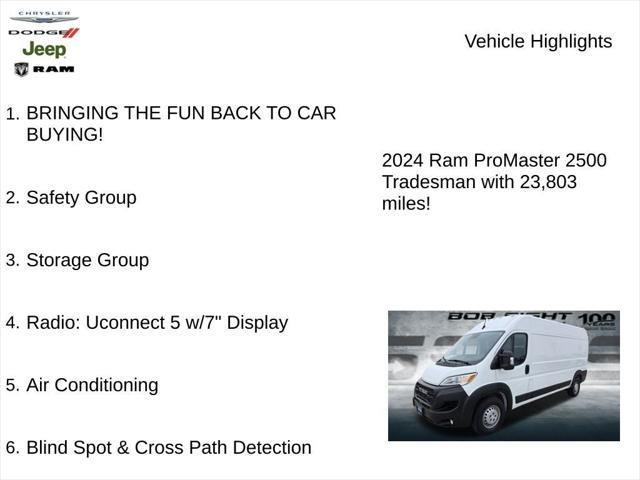 2024 RAM ProMaster 2500 Cargo Van Tradesman High Roof 159 WB w/Pass Seat 2024 RAM ProMaster 2500 Cargo Van Tradesman High Roof 159 WB w/Pass Seat
