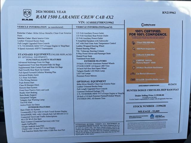 2024 RAM 1500 Laramie Crew Cab 4x2 57 Box