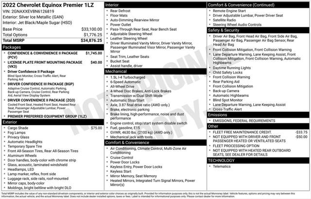 2022 Chevrolet Equinox AWD Premier 2022 Chevrolet Equinox AWD Premier