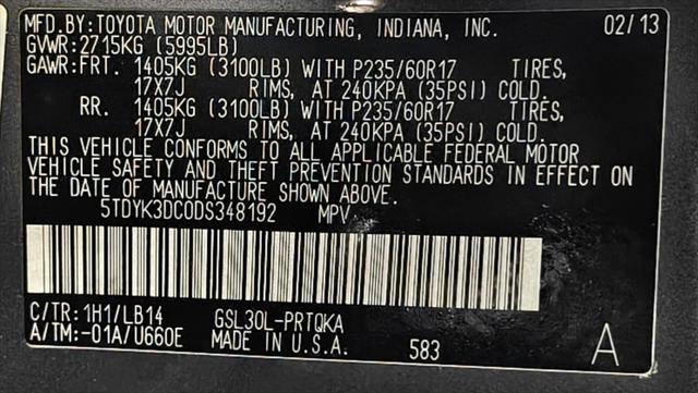 2013 Toyota Sienna XLE V6 8 Passenger