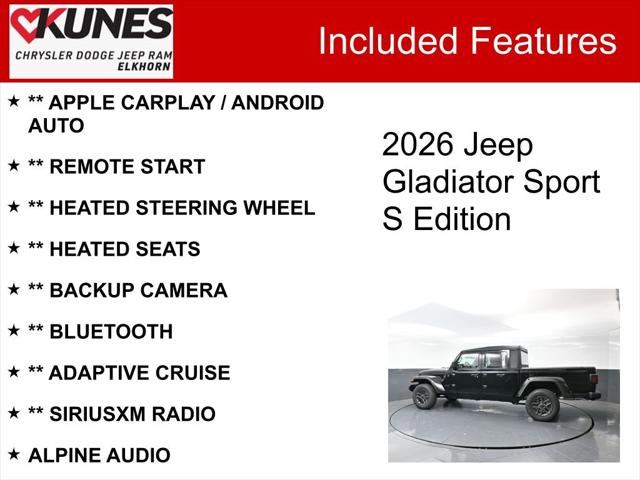 2026 Jeep Gladiator GLADIATOR SPORT S 4X4 2026 Jeep Gladiator GLADIATOR SPORT S 4X4