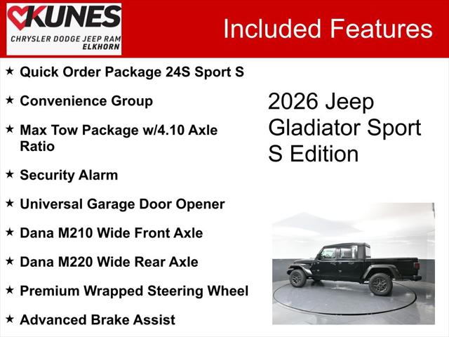 2026 Jeep Gladiator GLADIATOR SPORT S 4X4 2026 Jeep Gladiator GLADIATOR SPORT S 4X4
