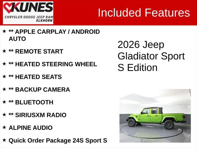 2026 Jeep Gladiator GLADIATOR SPORT S 4X4 2026 Jeep Gladiator GLADIATOR SPORT S 4X4