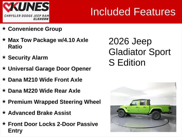 2026 Jeep Gladiator GLADIATOR SPORT S 4X4 2026 Jeep Gladiator GLADIATOR SPORT S 4X4