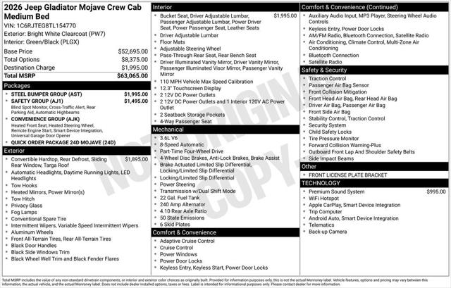 2026 Jeep Gladiator GLADIATOR MOJAVE 4X4