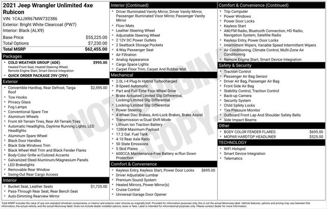 2021 Jeep Wrangler 4xe Unlimited Rubicon 4x4