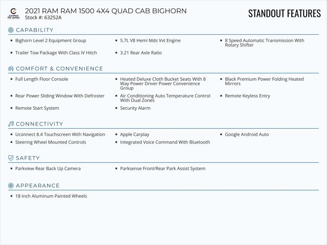 2021 RAM 1500 Big Horn Quad Cab 4x4 64 Box