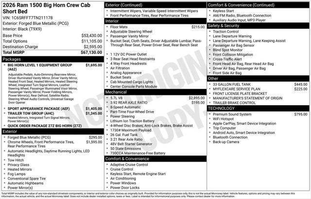2026 Ram 1500 Big Horn Crew Cab 4x4 57 Box
