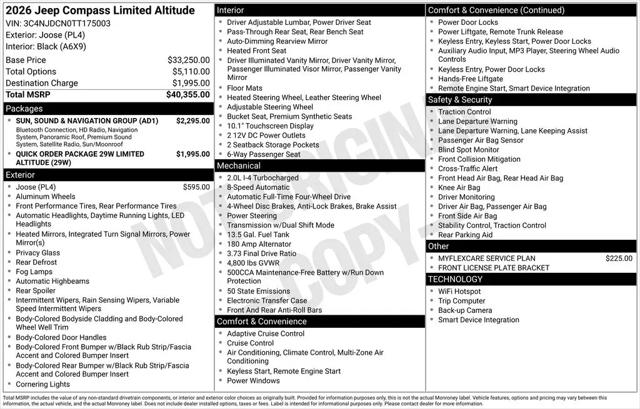 2026 Jeep Compass Limited Altitude