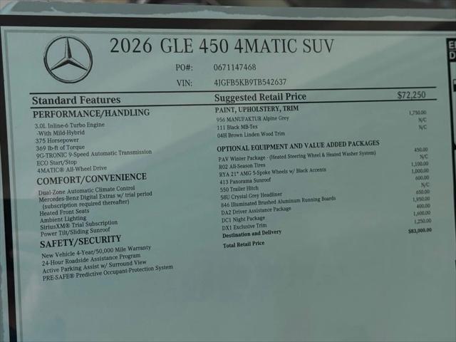 2026 Mercedes-Benz GLE GLE 450 4MATIC