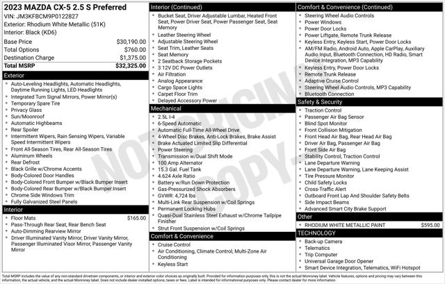 2023 Mazda CX-5 2.5 S Preferred 2023 Mazda CX-5 2.5 S Preferred