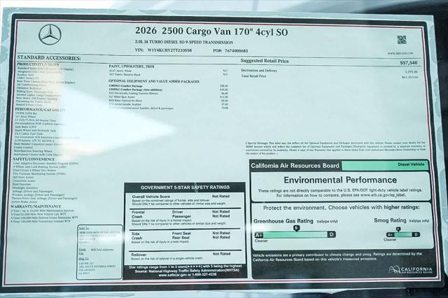 2026 Mercedes-Benz Sprinter Cargo Van High Roof 4-Cyl Diesel