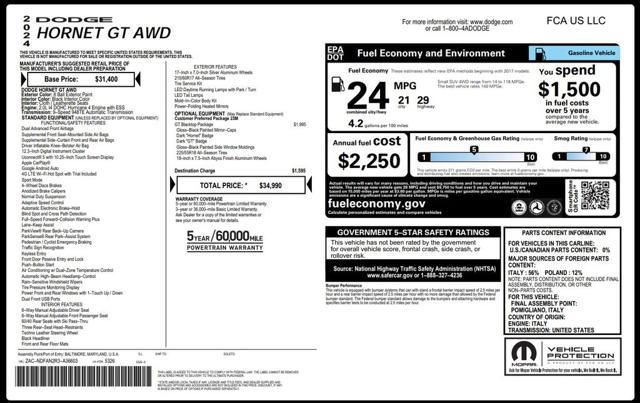 2024 Dodge Hornet GT AWD 2024 Dodge Hornet GT AWD