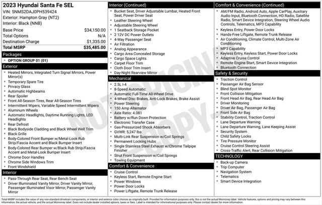 2023 Hyundai Santa Fe SEL 2023 Hyundai Santa Fe SEL