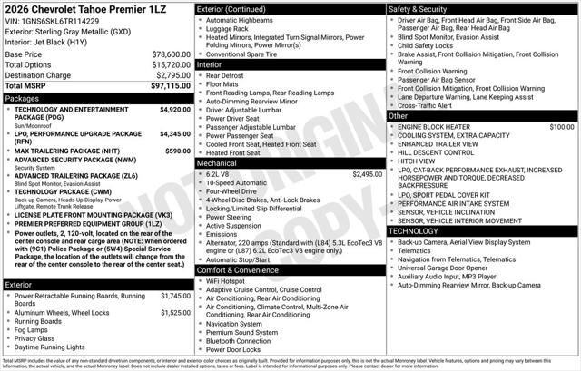 2026 Chevrolet Tahoe 4WD Premier