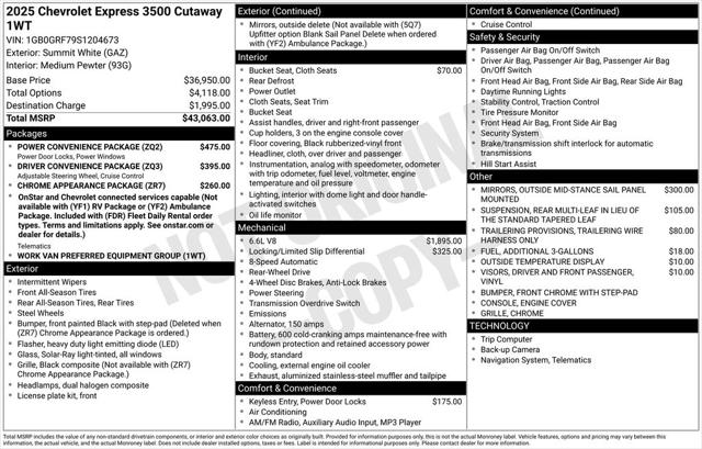 2025 Chevrolet Express Cutaway Work Van