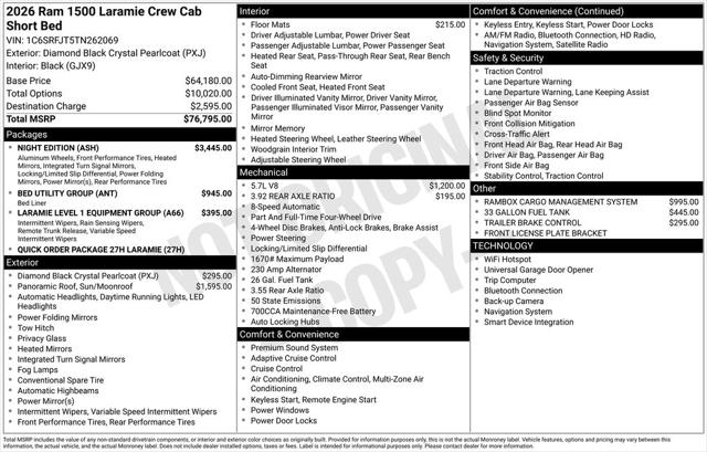 2026 RAM Ram 1500 RAM 1500 LARAMIE CREW CAB 4X4 57 BOX