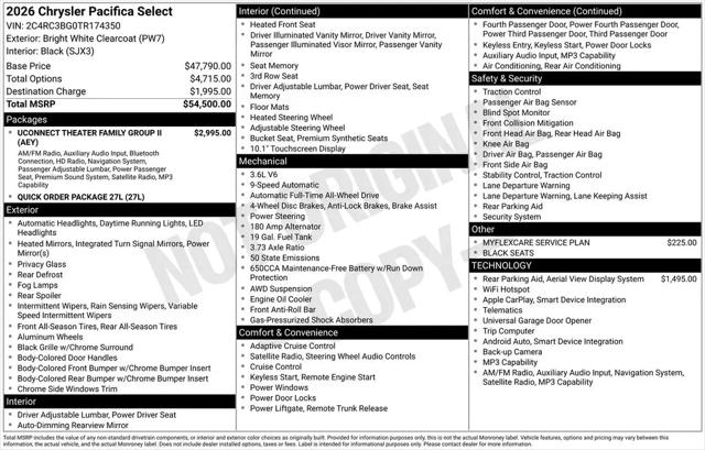 2026 Chrysler Pacifica Select AWD