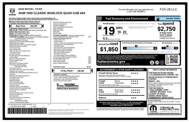 2022 RAM 1500 Classic Warlock Quad Cab 4x4 64 Box 2022 RAM 1500 Classic Warlock Quad Cab 4x4 64 Box