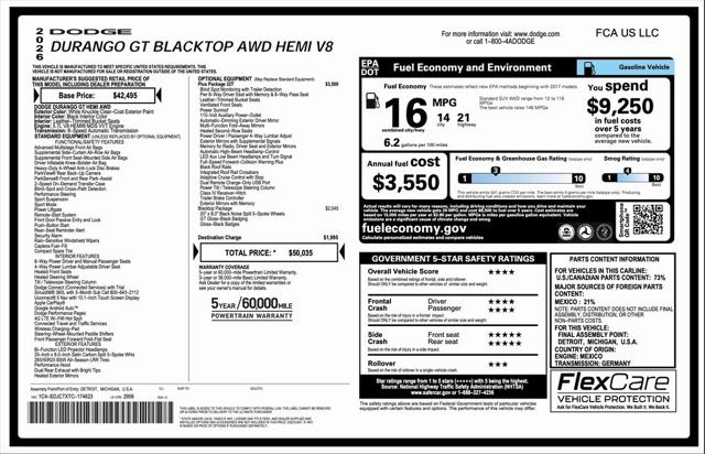 2026 Dodge Durango DURANGO GT PLUS AWD HEMI V8 2026 Dodge Durango DURANGO GT PLUS AWD HEMI V8