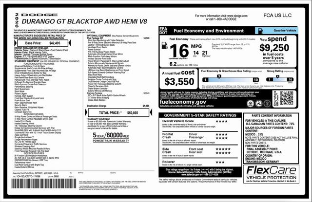 2026 Dodge Durango DURANGO GT PLUS AWD HEMI V8