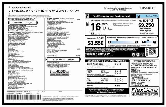 2026 Dodge Durango DURANGO GT PLUS AWD HEMI V8 2026 Dodge Durango DURANGO GT PLUS AWD HEMI V8
