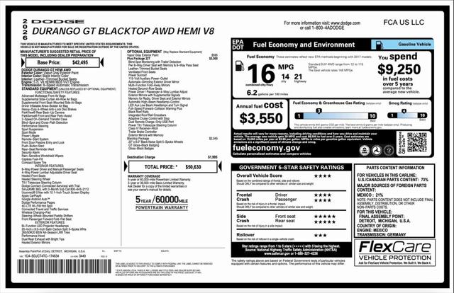 2026 Dodge Durango DURANGO GT PLUS AWD HEMI V8 2026 Dodge Durango DURANGO GT PLUS AWD HEMI V8