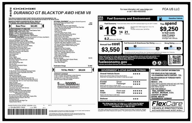 2026 Dodge Durango DURANGO GT PLUS AWD HEMI V8 2026 Dodge Durango DURANGO GT PLUS AWD HEMI V8