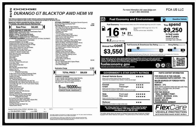 2026 Dodge Durango DURANGO GT PLUS AWD HEMI V8