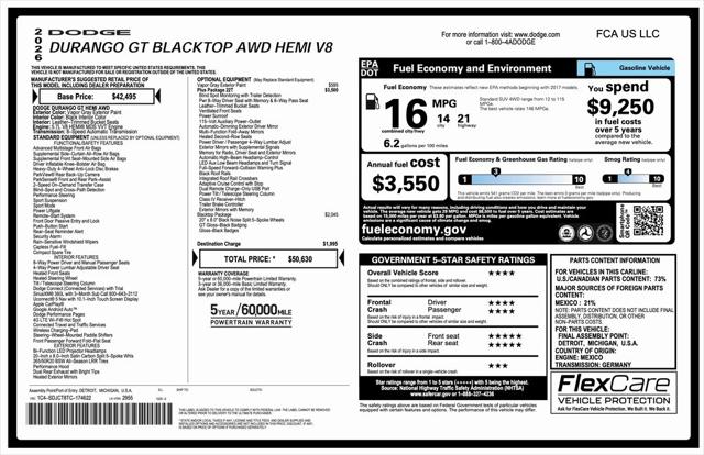 2026 Dodge Durango DURANGO GT PLUS AWD HEMI V8 2026 Dodge Durango DURANGO GT PLUS AWD HEMI V8