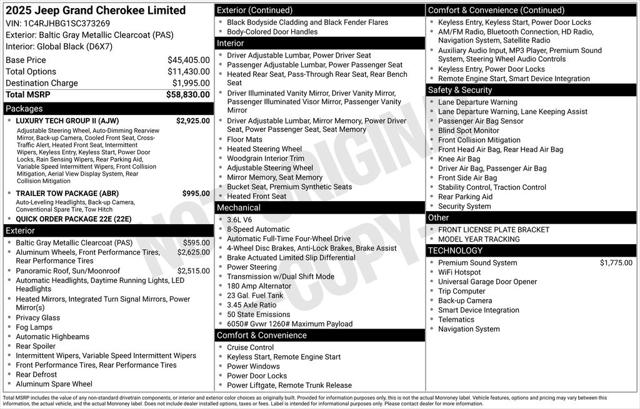 2025 Jeep Grand Cherokee GRAND CHEROKEE LIMITED 4X4