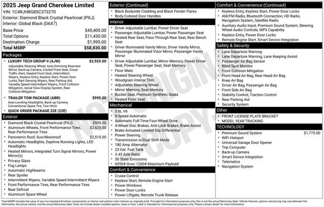 2025 Jeep Grand Cherokee GRAND CHEROKEE LIMITED 4X4