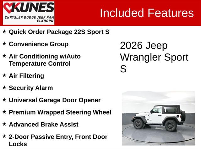2026 Jeep Wrangler WRANGLER 2-DOOR SPORT S 2026 Jeep Wrangler WRANGLER 2-DOOR SPORT S
