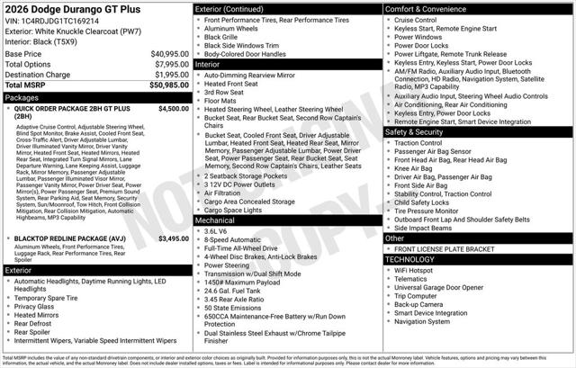 2026 Dodge Durango DURANGO GT PLUS AWD