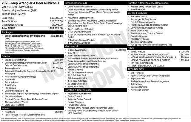 2026 Jeep Wrangler WRANGLER 4-DOOR RUBICON X