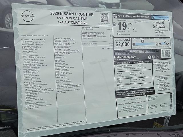 2026 Nissan Frontier Crew Cab SV 4x4