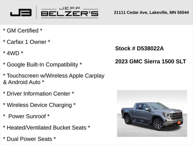 2023 GMC Sierra 1500 4WD Crew Cab Short Box SLT 2023 GMC Sierra 1500 4WD Crew Cab Short Box SLT