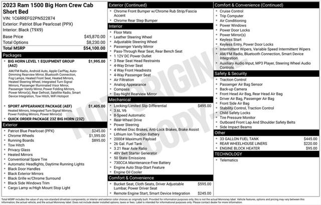 2023 RAM 1500 Big Horn Crew Cab 4x2 57 Box