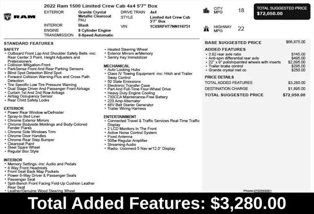 2022 Ram 1500 Limited Crew Cab 4x4 57 Box