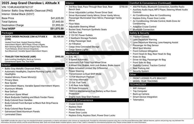 2025 Jeep Grand Cherokee L Altitude X 4x4
