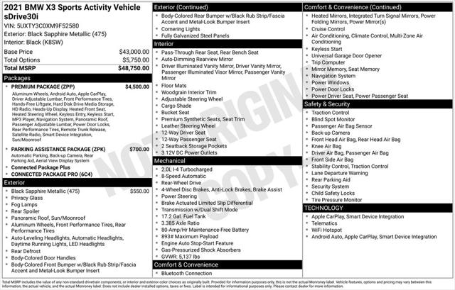 Used 2021 BMW X3 For Sale in Tuscumbia, AL