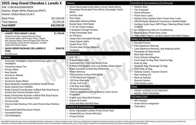 2025 Jeep Grand Cherokee GRAND CHEROKEE L LAREDO X 4X4