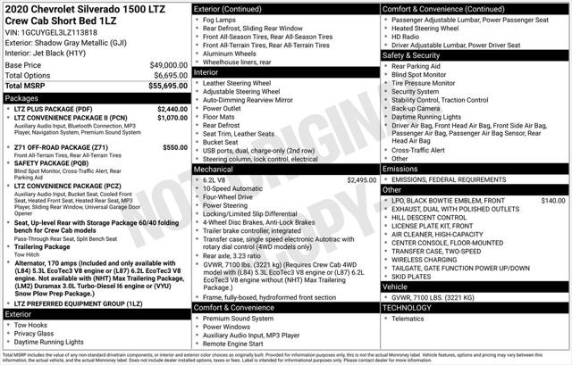 2020 Chevrolet Silverado 1500 4WD Crew Cab Short Bed LTZ 2020 Chevrolet Silverado 1500 4WD Crew Cab Short Bed LTZ